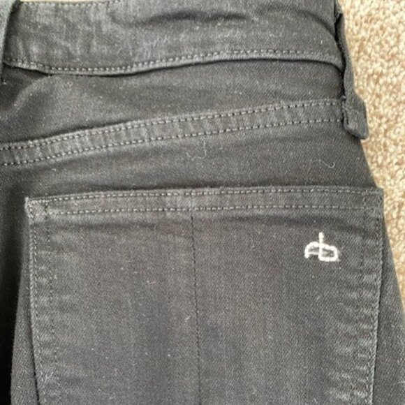 RAG and BONE Nina High-Rise Ankle Cigarette Jeans Pants Black Coal Sz 25 - Picture 8 of 13
